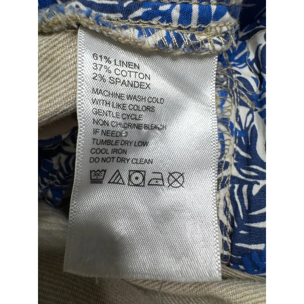 Tommy Bahama Mens XL x 32 Linen Blend Drawstring Pants Beige Sand Beach Vacation
